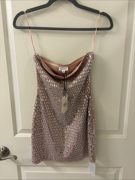 superdown Dresses & Skirts - Sequin Embellished Blush Pink Mini Dress